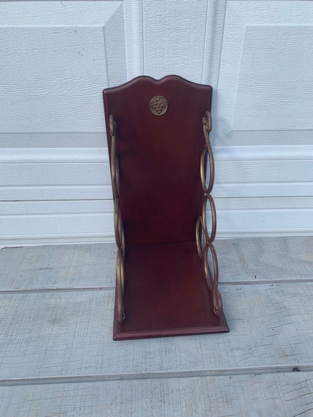 Vintage The Bombay Company Brass Scroll 4 Bottle Wine Rack Tabletop Holder Decor